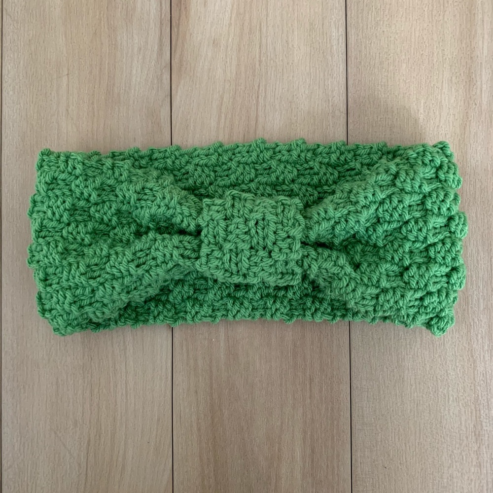 Handmade Kiwi Green Knit Headband
